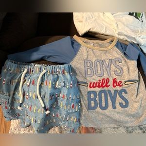 Mud pie boys swim suit and rash guard 12/18 months